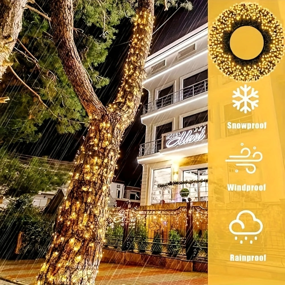 1000 LED 328ft Fairy String Lights Outdoor - Warm White Twinkle Gypsophila Style, 8 Modes, Flexible Wire for Garden, Patio, Backyard, Wedding, Party, Christmas & Bedroom Decoration