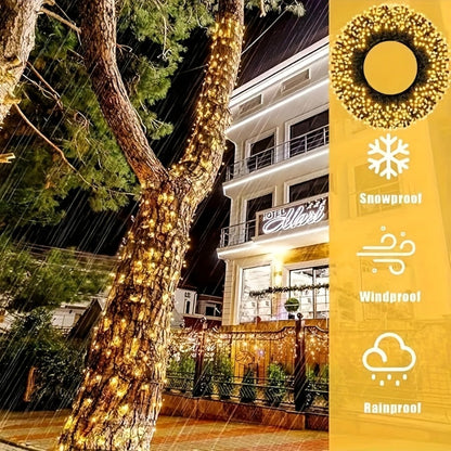 1000 LED 328ft Fairy String Lights Outdoor - Warm White Twinkle Gypsophila Style, 8 Modes, Flexible Wire for Garden, Patio, Backyard, Wedding, Party, Christmas & Bedroom Decoration