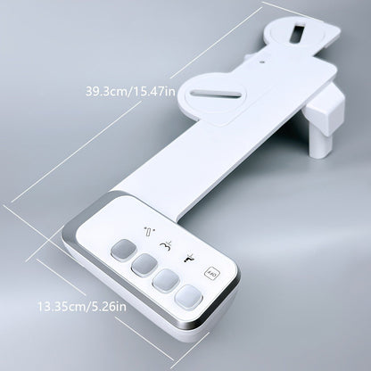 Non-Electric Bidet Toilet Attachment with Rear Wash, Adjustable Pressure and Brass T-Adapter