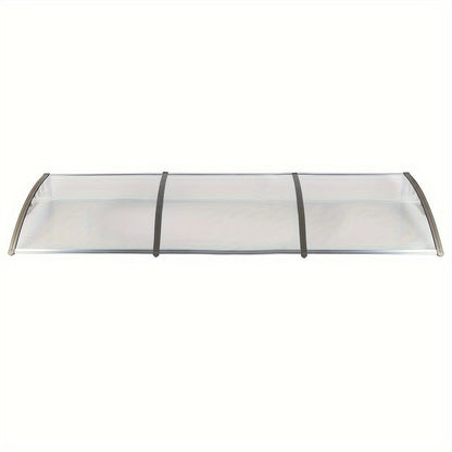 Door Window Awning Canopy 120x38 Inch Polycarbonate Rain Sun UV Snow Shield with Aluminum Bracket Easy Install Outdoor Porch Patio Entrance Shelter