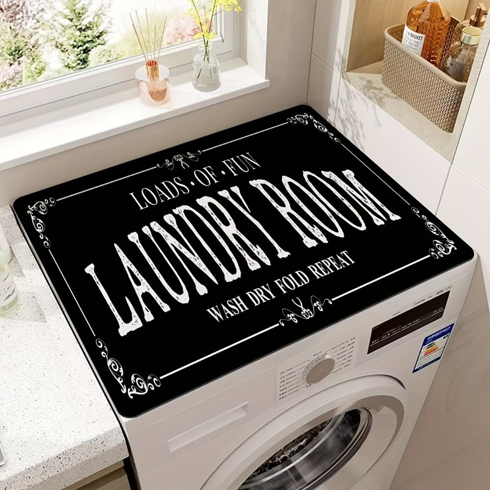 Kitchen Mat, 40x60cm Black Microfiber Dish-Drying and Laundry Counter Pad with Machine-Wash Care