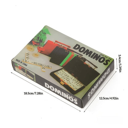 Double-Six Domino Set with 28 Ivory-Style Tiles, Metal Spinners and Brown Storage Case in One or Two Packs