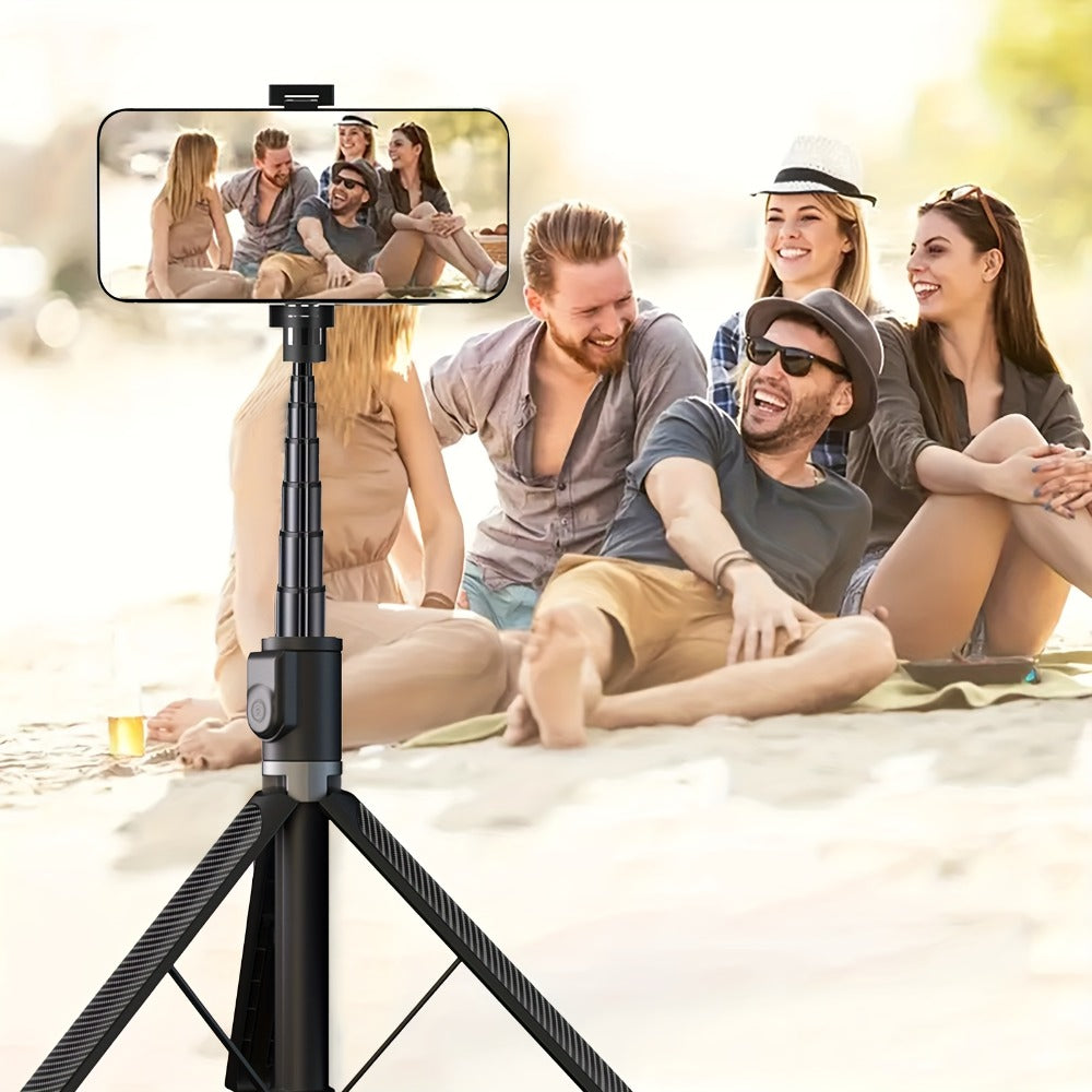 72 Inch Aluminum Tripod Selfie Stick with Wireless Remote & Detachable Phone Holder – Retractable 6-Foot Portable Cell Phone Stand for iPhone Android Camera, Vlogging TikTok Live Streaming Photography