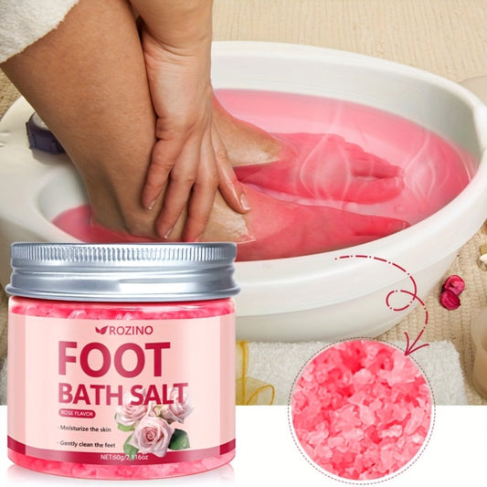 Foot Soak Sea Salt 60g Dry Cracked Heels Hypoallergenic — Moisturizing Mineral Foot Bath Salt 20-Min Relaxing Spa Treatment for Tired Aching Feet | Post-Exercise Bedtime Foot Care for Women & Men