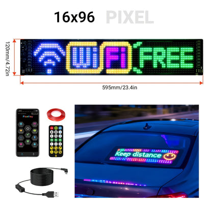 Programmable LED Sign Flexible Matrix Display Screen 5V App & Remote Control - Scrolling Text Picture GIF LED Panel for Car Store Bike Party Gaming Setup - 16x32 16x64 16x96 Devil's Eye
