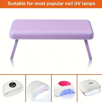 Folding Nail Armrest Stand in Pink, White or Purple with Selected Nail Sticker Checkout Options