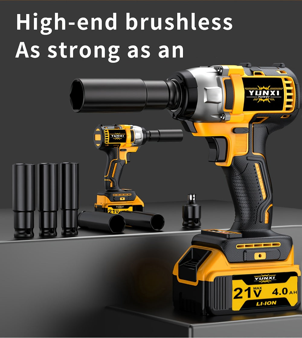 Impact Drill Set 21V Cordless with Drill Bit Accessories, Toolbox & Charger – Heavy Duty Wireless Impact Wrench Drill, 2AH / 4AH Battery Options, for Car Repair, Construction & Heavy-Duty DIY Projects