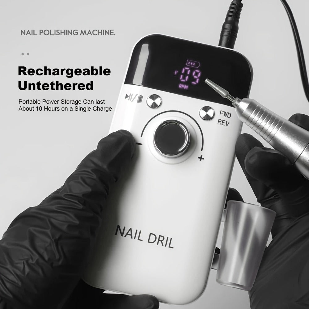 Electric Nail Drill 45000 RPM Rechargeable Kit with LCD, Forward Reverse and Four Color Options