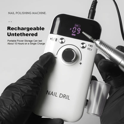 Electric Nail Drill 45000 RPM Rechargeable Kit with LCD, Forward Reverse and Four Color Options