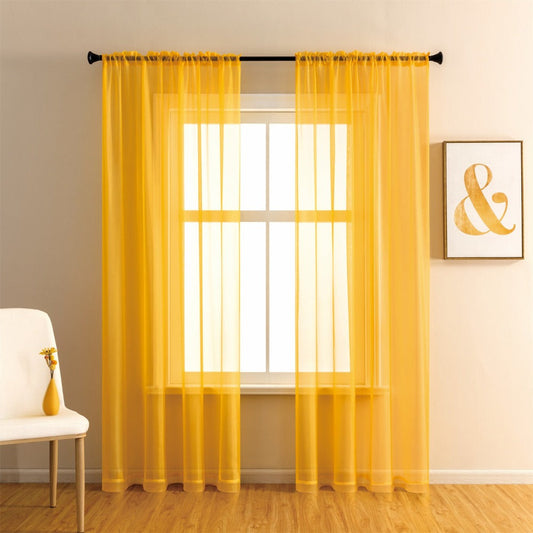Sheer Curtains 2 Panels Rod Pocket – Light Filtering Privacy Window Drapes for Living Room Bedroom Modern Home Decor