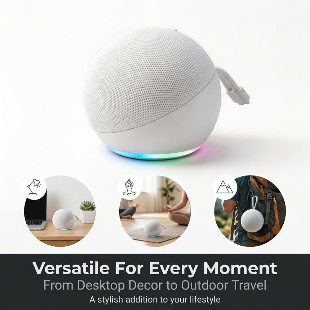Portable Bluetooth Speaker Spherical Model with RGB, TWS, Subwoofer, 360° Listing and Included Base