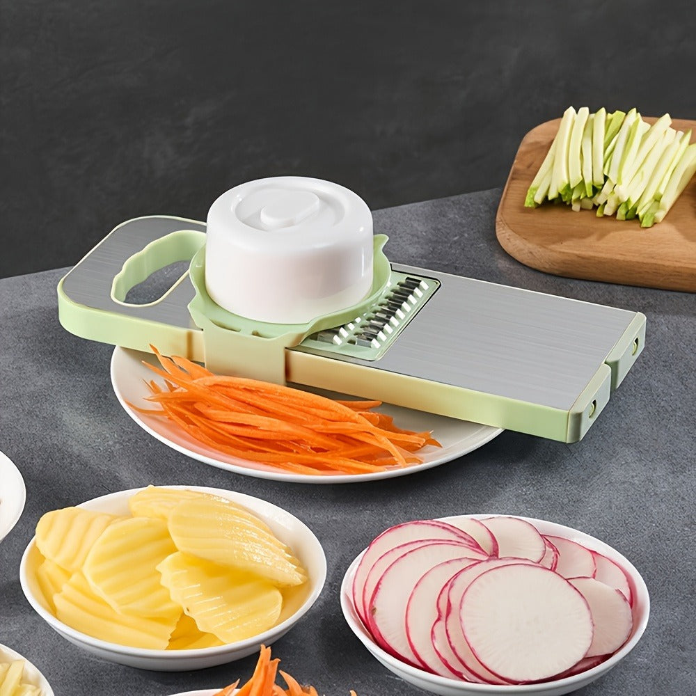 Mandoline Slicer 6-in-1 Vegetable Slicer Set with Interchangeable Blades - Stainless Steel for Home Cooking, Dining and Outdoor Meals
