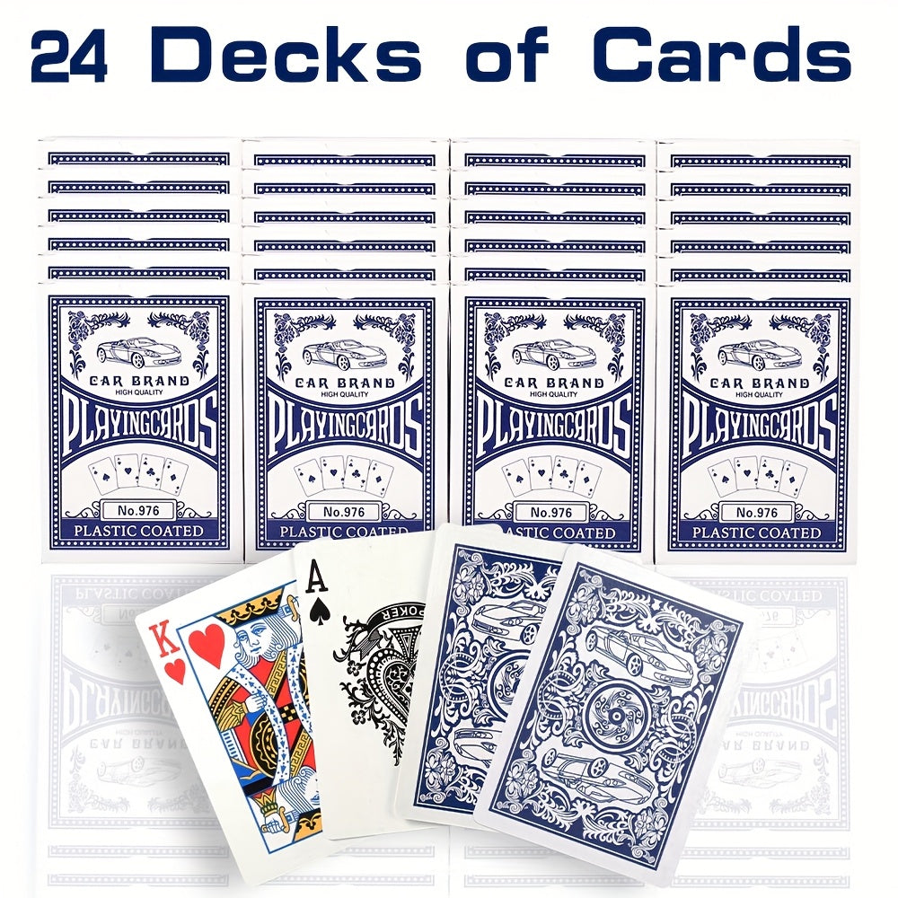 Bulk Playing Card Set with 6-, 12- or 24-Deck Options in Red, Blue or Mixed Color Packs for Group Games