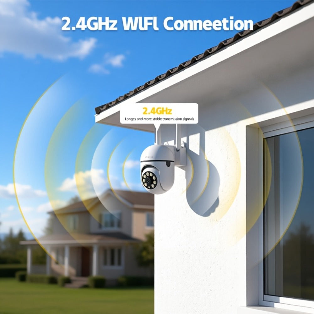 Security Camera 1080P PTZ Model with 360 Pan-Tilt, Color Night Vision, Two-Way Audio, Spotlight and TF Storage