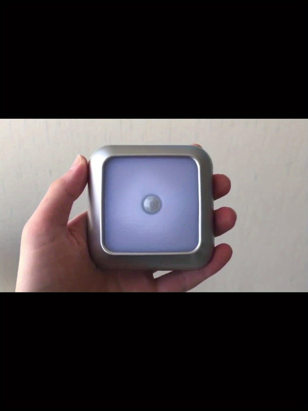 Four-Piece 8cm Square Battery Night Light Set with Motion Sensors and Cool-Light Checkout for Hallways