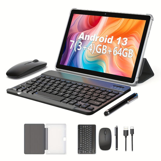 Android Tablet 10 or 11-Inch with Android 13, 7GB Total RAM, 64GB Internal Storage and WiFi 6