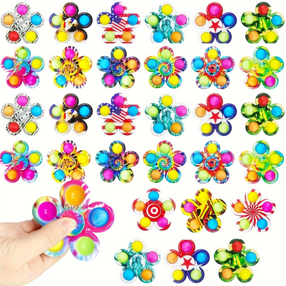 Sensory Fidget Spinners Bulk 30 Pack – Stress Relief Spinner Toys for Kids ADHD Anxiety Focus Party Favors Classroom Prizes Goodie Bag Fillers Birthday Gifts Girls Boys