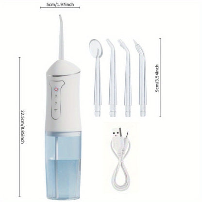 Water Flosser Cordless Three-Mode Design with Four Nozzles, USB Charging and Four Color Options