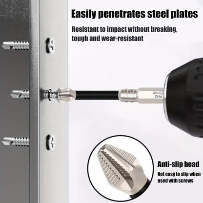Magnetic Screwdriver Drill Bit Set Anti-Slip - K5 High Magnetic Power Bits in 50mm 65mm 70mm 75mm 90mm 150mm, Electric Screwdriver Bit Kit for Power Drills, DIY Home Repair & Professional Use