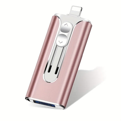 USB Flash Drive, 4-in-1 USB 3.0 OTG Photo Drive with 128GB or 256GB Capacity, Four Connectors and Four Colors