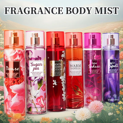 Floral and Fruit Body Mist Spray, 8 fl oz / 236ml in Fourteen Exact Scent Options for External Body Use