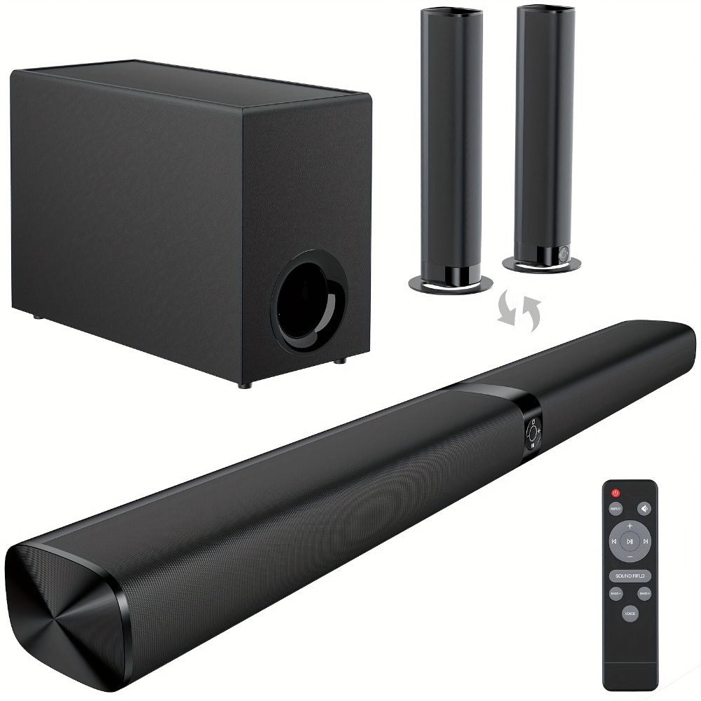 Mighty Rock 32-Inch Detachable TV Soundbar and Subwoofer Set with ARC, Optical, AUX and Remote Control