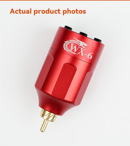 WX-6 Rechargeable Tattoo Power Supply with LED Display and Four RCA or DC Color Configurations