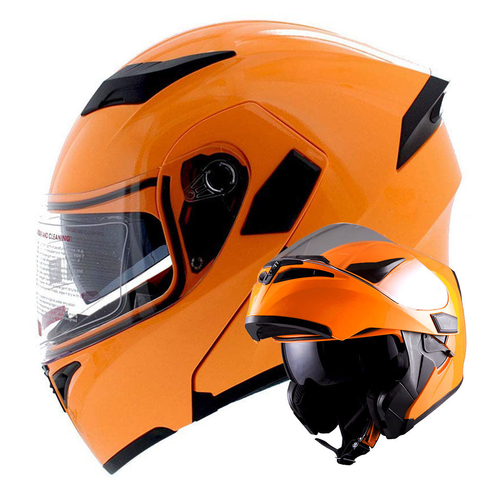 Motorcycle Modular Full Face Helmet Flip Up Dual Visor Inner Smoked Shield Lightweight Aerodynamic Thermoplastic Shell Removable Washable Interior for Men Women, Multiple Colors S M L XL