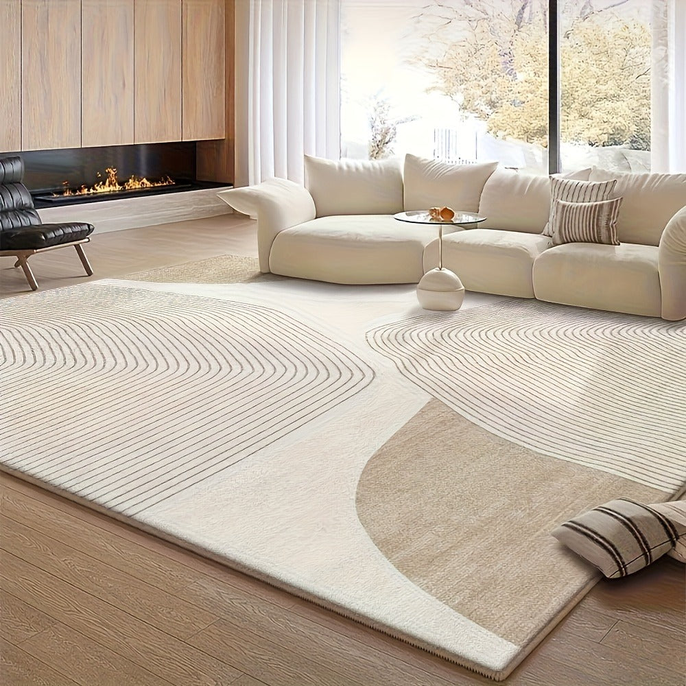 Floral Velvet-Style Area Rug in Five Sizes from 39 by 63 Inches to 79 by 118 Inches for Home and Everyday Use