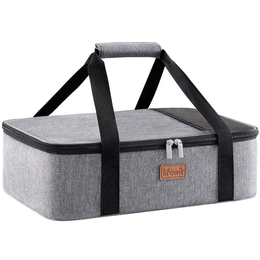 Insulated Casserole Carrier, 15.7-Inch Baking Dish Bag in Single or Double-Deck Configurations