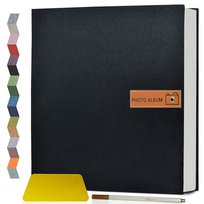 Self-Adhesive Linen Photo Album with 40- or 60-Page Options, Two Cover Sizes, Metal Pen and 12 Colors