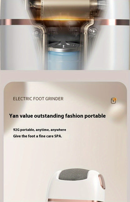 Rechargeable Electric Foot File with Two or Three Roller Heads in White Standard or Pink Upgraded Checkout
