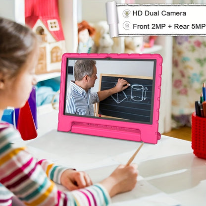 Kids Tablet 10.1 Inch Android 14 8GB RAM 64GB Storage 6000mAh Battery WiFi Dual Camera 1280x800 Parental Controls Google Kids Space Drop Protection Educational Blue Pink Purple Green
