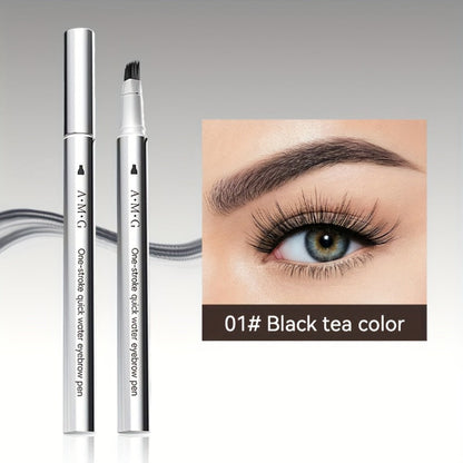 2-in-1 Eyebrow and Hairline Pen with Dense Multi-Fork Brush, Pointed Tip and Three Brown-to-Black Shades
