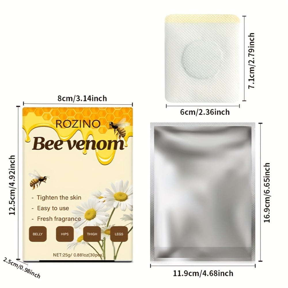 Bee Venom Navel Patches 30pcs – Natural Botanical Belly Button Patches for Body Wellness, Detox & Self Care, Long-Lasting Adhesion, Fresh Scent, Gentle for All Skin Types