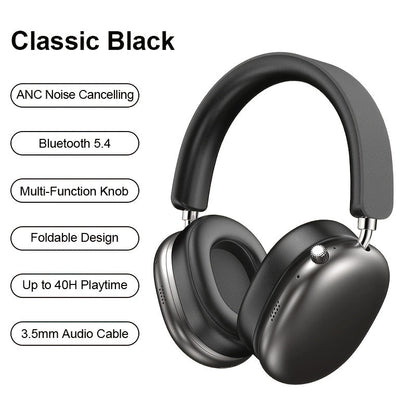 Foldable ANC Over-Ear Headphones with Bluetooth 5.4, Built-In Microphone and Three Color Options for Travel