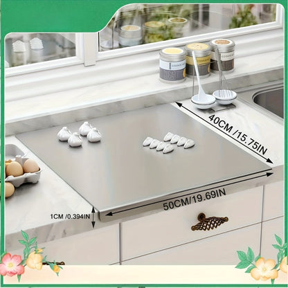 Stainless Steel Cutting Board – 304 Grade Butcher Block Rolling Board, Large Kitchen Chopping Board for Meat, Vegetables & Bread, Non-Slip Household Kitchen Supplies