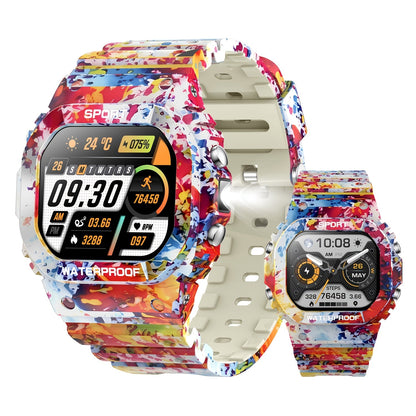 Smartwatch for Men 1.32 Inch Tactical Watch with LED Flashlight, SOS and 100+ Sport Modes in Eleven Colors