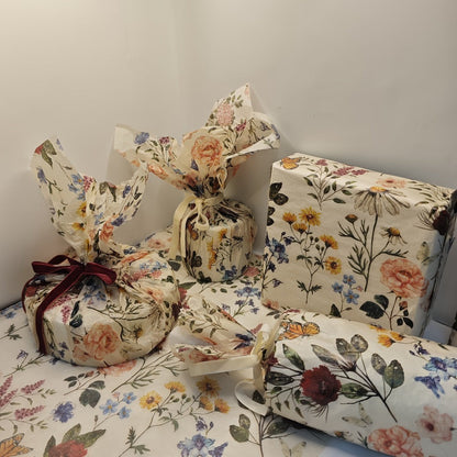 Fifty-Sheet Vintage Floral Gift Wrapping Paper Set, 20 x 14 Inch Purple Lily Design Pictured