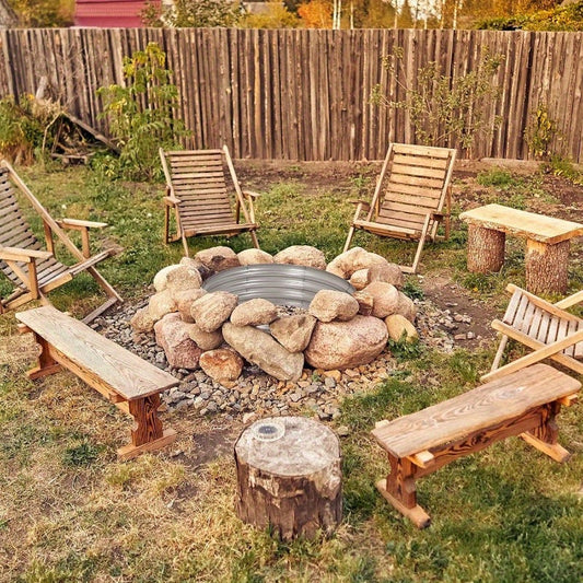 Galvanized Steel Fire Pit Ring Liner for Above Ground Wood Burning, Metal Firepit Insert for Backyard Camping Beach Park Outdoor Patio, 36/48/60 Inch