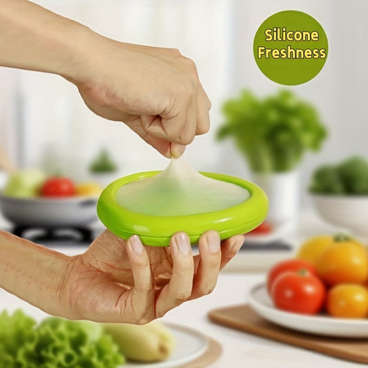Food Storage Containers Six- or Eight-Piece Silicone Produce Saver Set for Refrigerator and Dishwasher Use