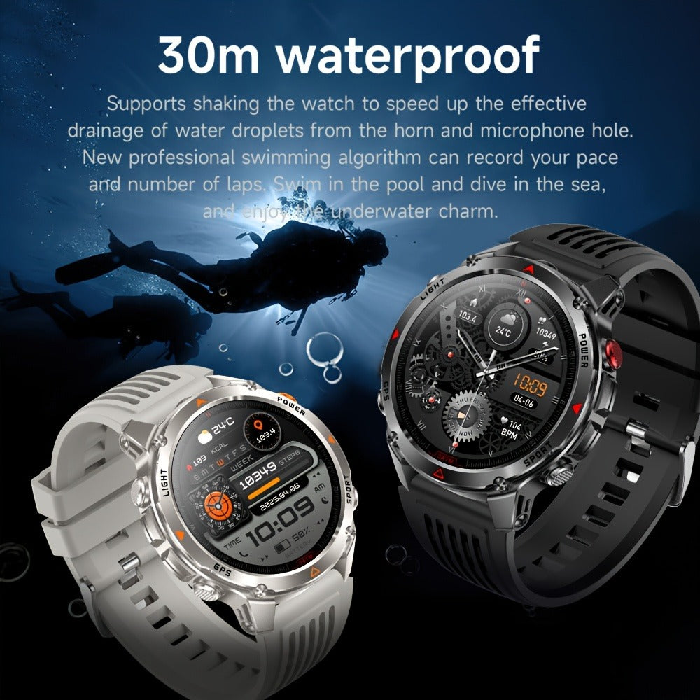 Smart Watch 1.46-Inch Round GPS Display with 3ATM Rating, Wireless Calling and Eight Strap Styles
