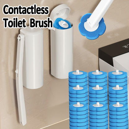 Disposable Toilet Brush System with Wall Bracket and 17- to 53-Refill Set or Refill-Only Options