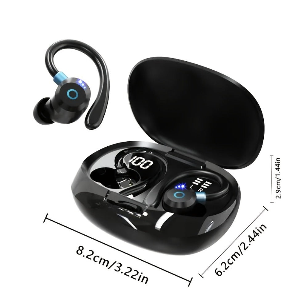 Wireless Earbuds HiFi Stereo with Active Noise Canceling, LED Display, Touch and Fast USB Charging