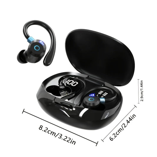 Wireless Earbuds HiFi Stereo with Active Noise Canceling, LED Display, Touch and Fast USB Charging