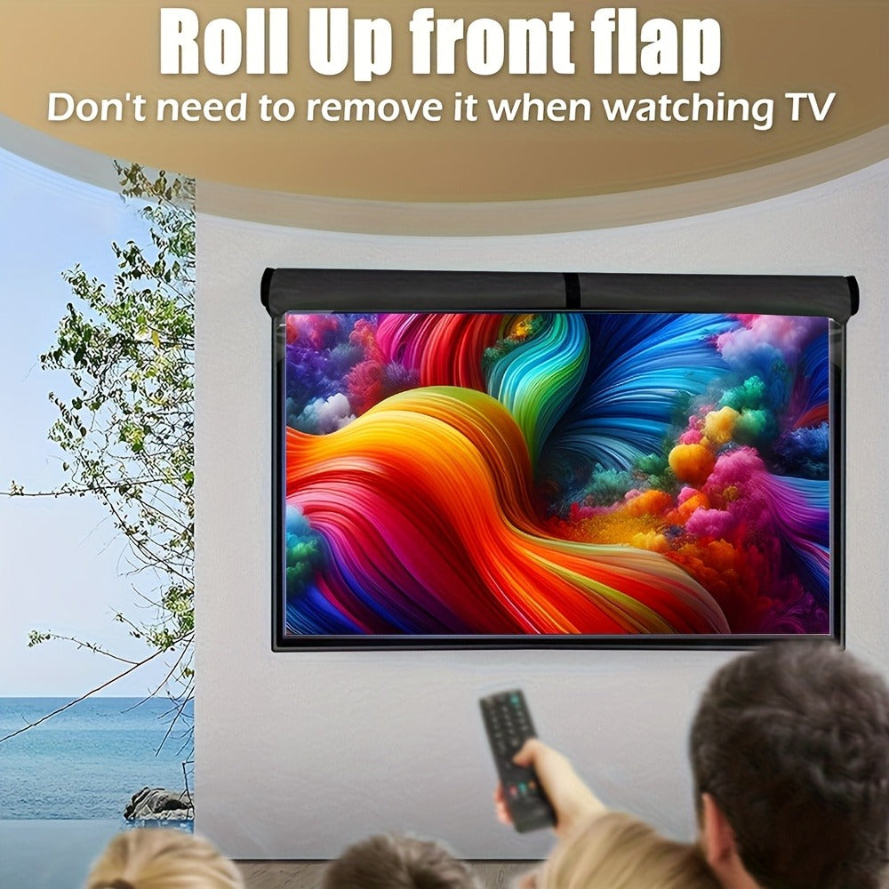 Black Television Cover with Roll-Up Front Panel for 30–32, 39–40, 43 or 48–50 Inch Screens