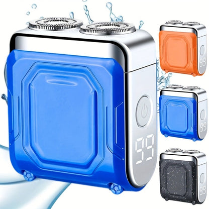 Electric Shaver Dual-Head Floating Magnetic Razor with Digital Battery Display, USB Charging and Three Colors