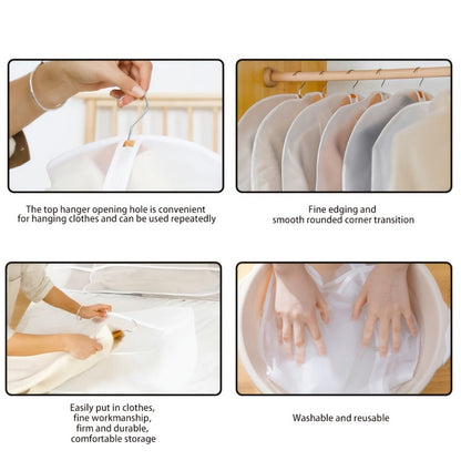Ten-Piece Translucent Hanging Garment Bag Set with Full Zippers in Four Exact Length Options