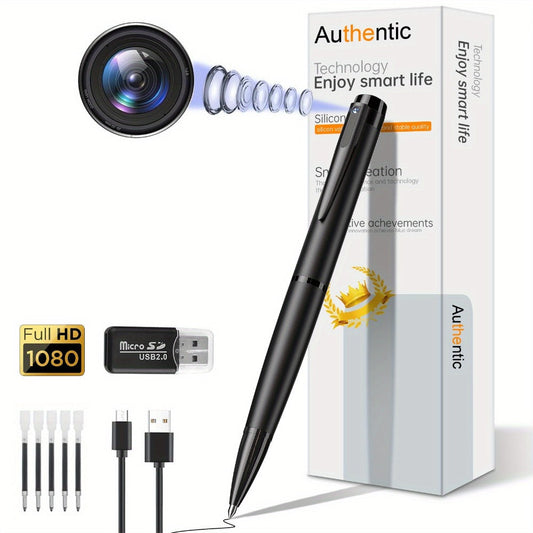 1080P Spy Pen Camera with 64GB Memory Card Included Portable Hidden Camera Night Vision AI Motion Detection Long Standby USB Rechargeable for Meetings Lectures Interviews