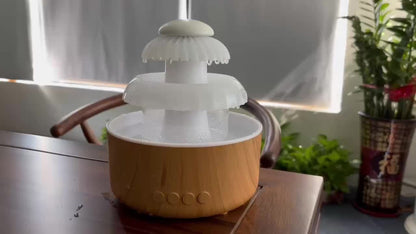 Humidifier Rain-Sound Model with Eight-Color Night Light, 10-Hour Runtime and Water-Soluble Oil Compatibility